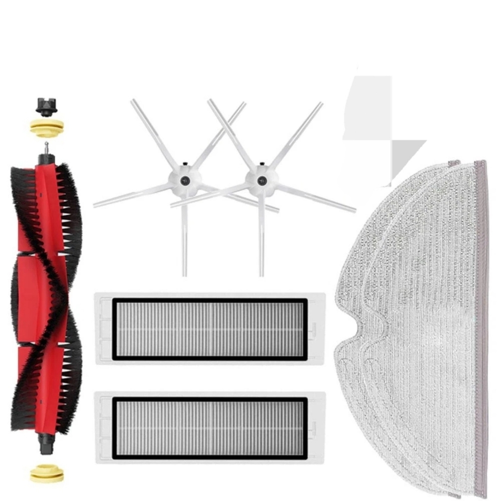 Fit Roborock S5 Max S50 S6 S55 S60 Main Side Brush /Filter /Mop Cloths 7 Pieces.